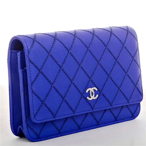 chanel royal blue wallet on chain|chanel wallet on chain cost.